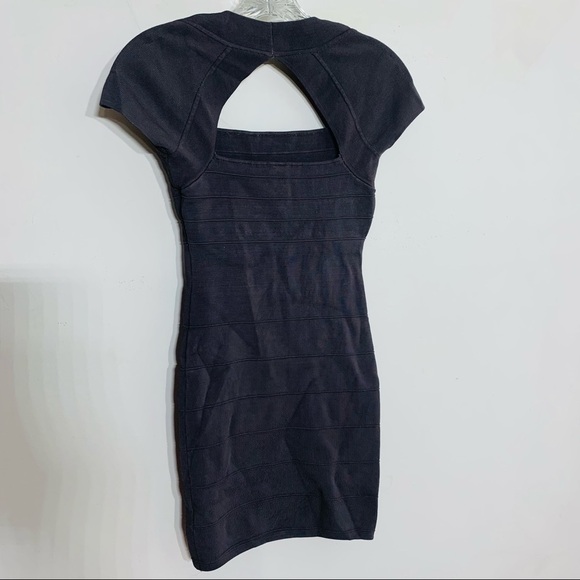 Vintage Y2K Guess Marciano dark Grey fitted bodycon mini dress small open back - Picture 4 of 5